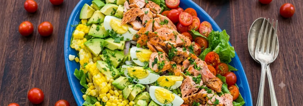 Healthy Cobb Seafood Salmon Salad